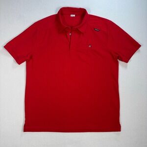 Porsche Polo Shirt Men's L Red Pocket Logo Car Driver Auto Racing F1‎ Owner